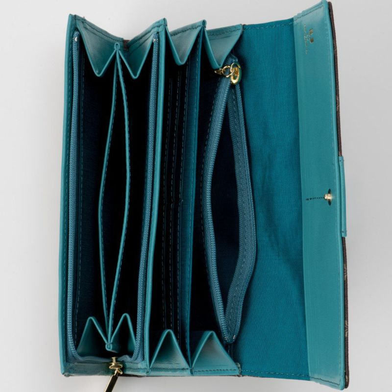 U by ungaro ミレーユ ダブルファスナー長財布 ターコイズブルー