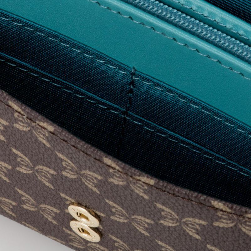 U by ungaro ミレーユ ダブルファスナー長財布 ターコイズブルー