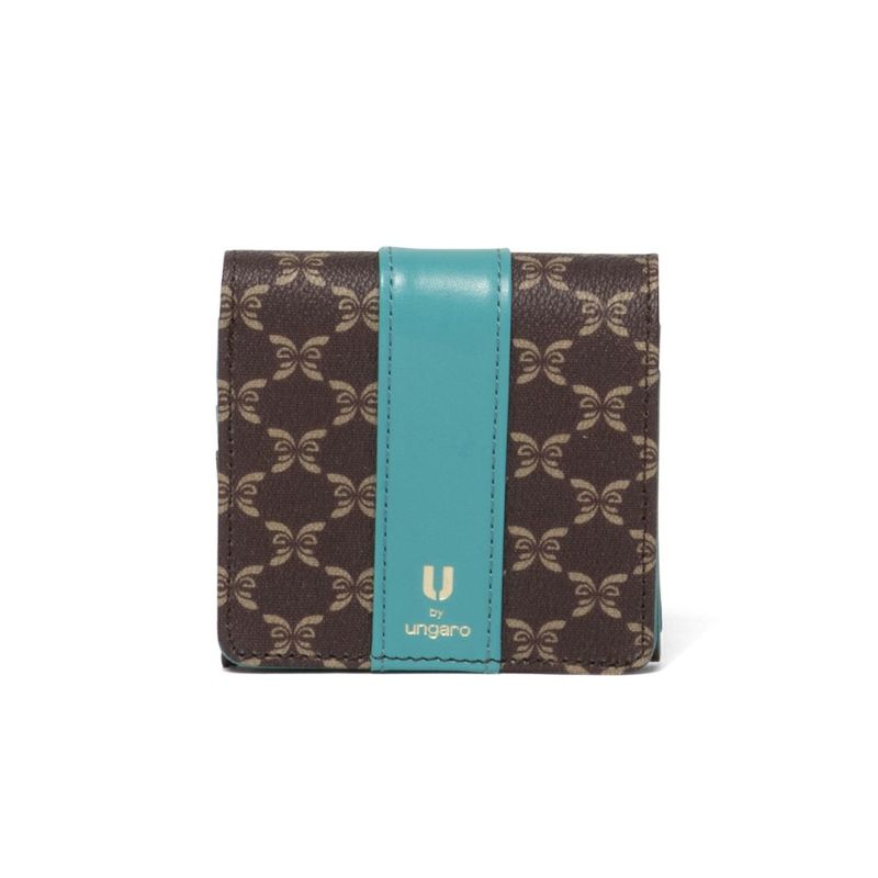  U by ungaro ミレーユ BOX折り財布 ターコイズブルー