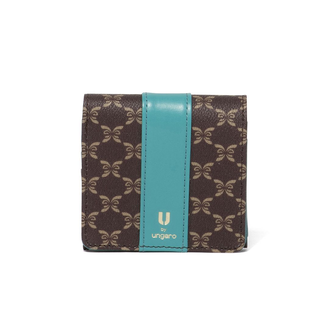  U by ungaro ミレーユ BOX折り財布 ターコイズブルー