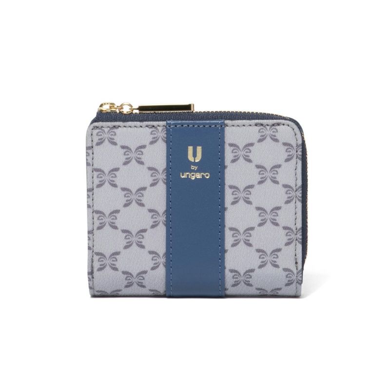 U by ungaro ミレーユ L字ファスナー折り財布 ブルー