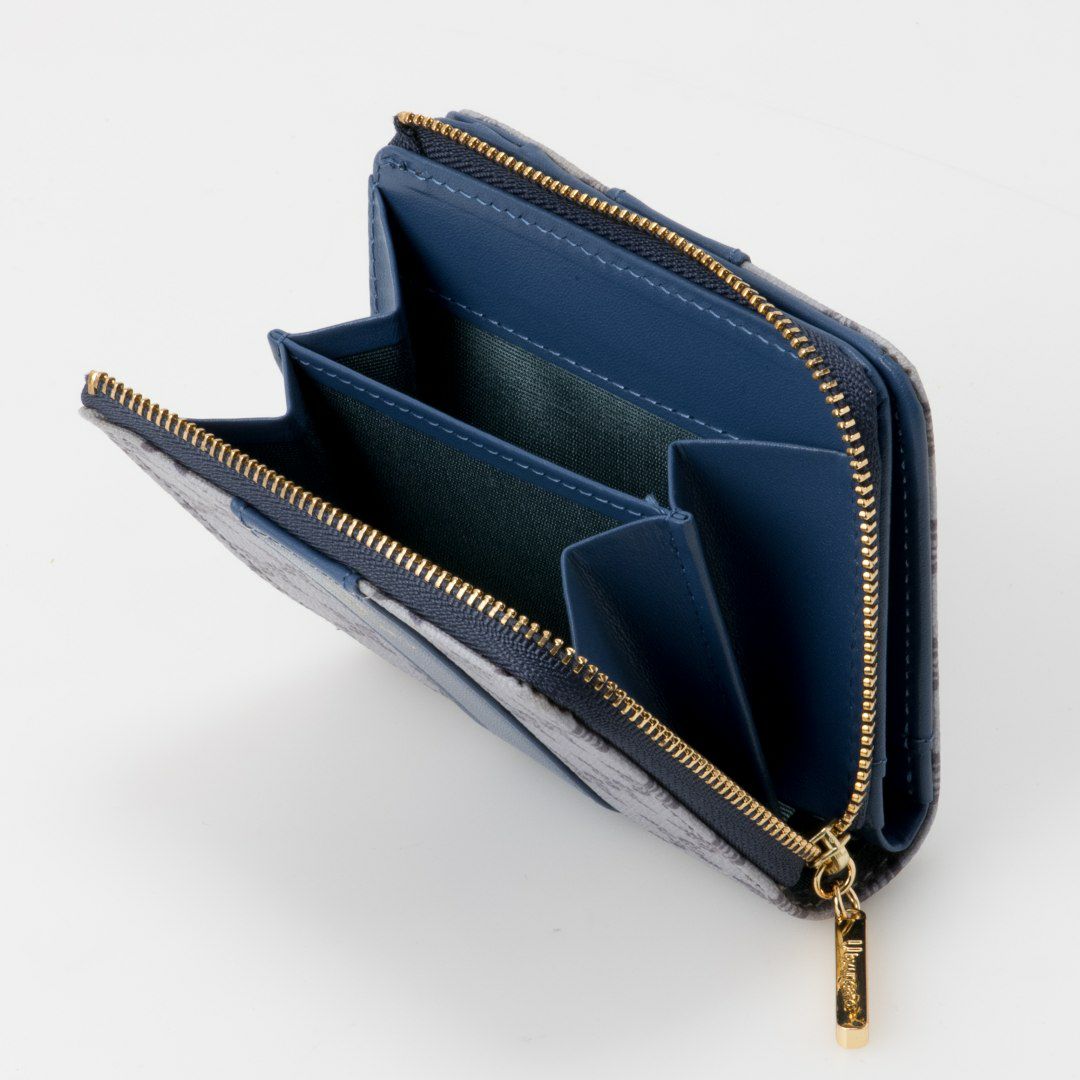 U by ungaro ミレーユ L字ファスナー折り財布 ブルー