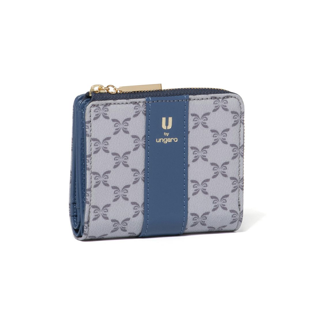 U by ungaro ミレーユ L字ファスナー折り財布 ブルー
