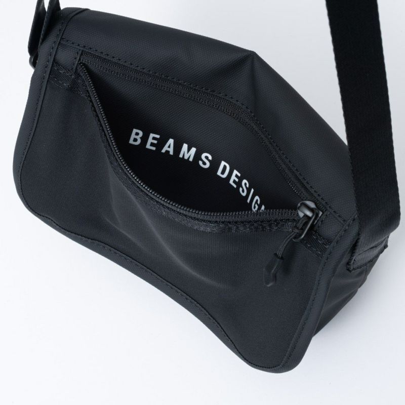 BEAMS DESIGN ELASTIC MESH ショルダーバッグ【BMMH0BSB】 ブラック