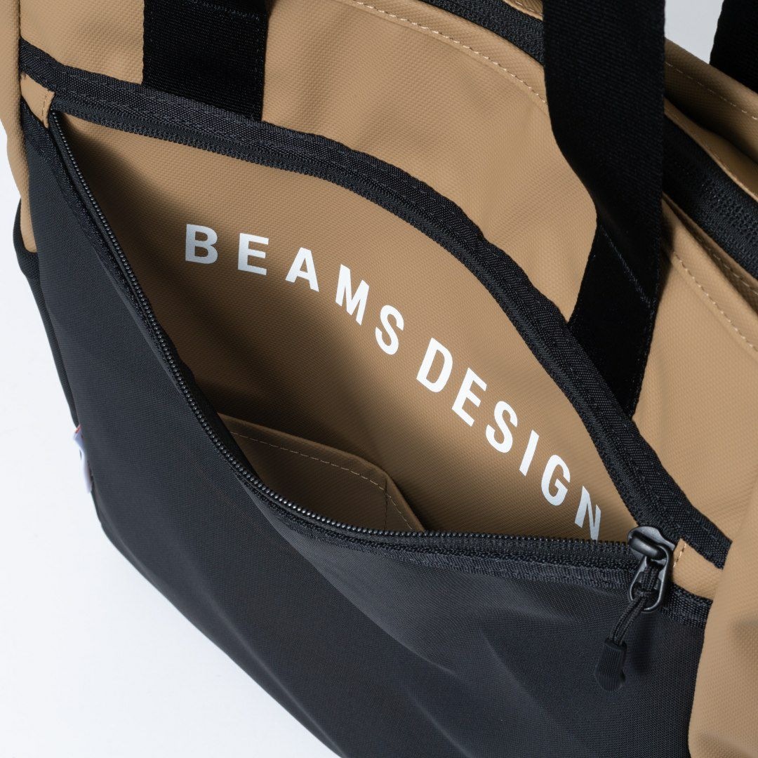 BEAMS DESIGN ELASTIC MESH トートバッグ【BMMH0BT3】 サンドベージュ