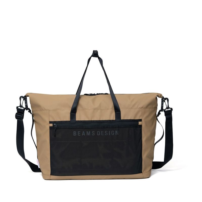 BEAMS DESIGN ELASTIC MESH ボストンバッグ【BMMH0BB1】 サンドベージュ