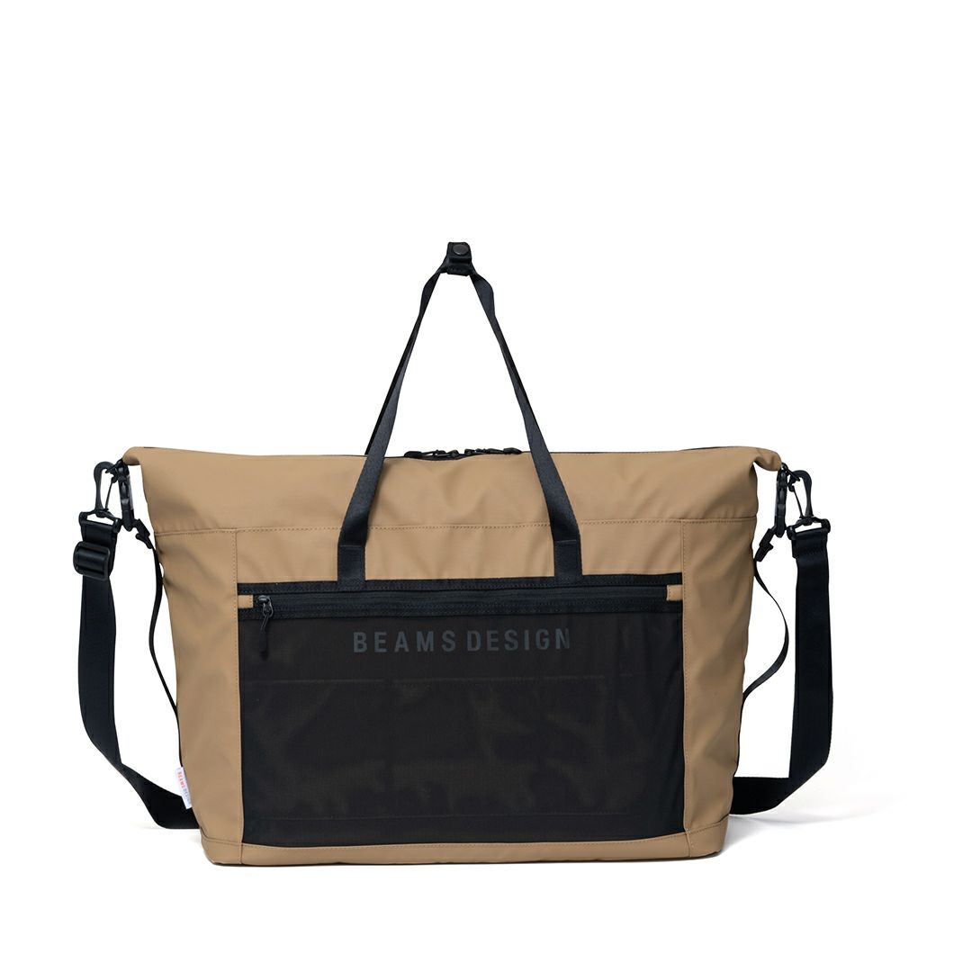 BEAMS DESIGN ELASTIC MESH ボストンバッグ【BMMH0BB1】 サンドベージュ