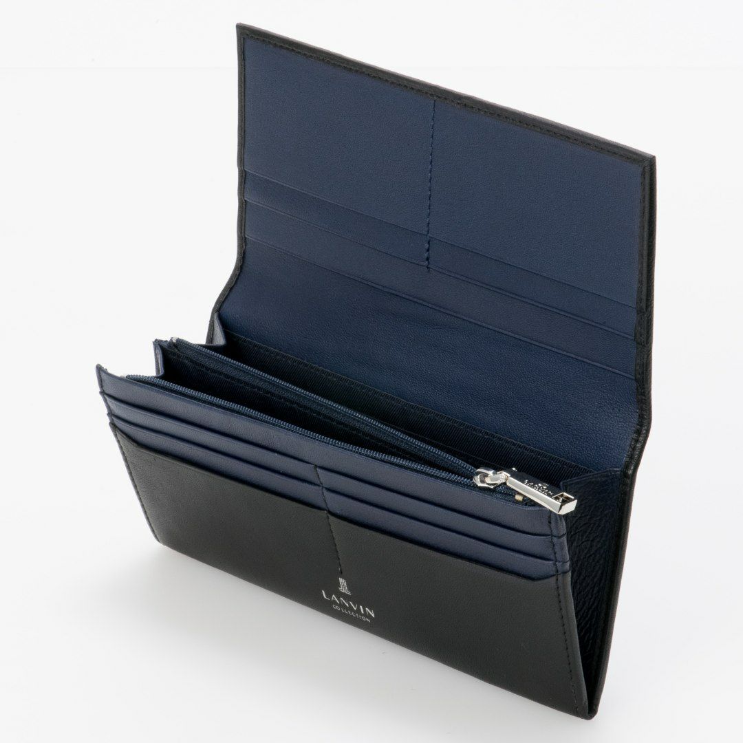 LANVIN COLLECTION SHEEP LEATHER かぶせ型長財布 ブラック