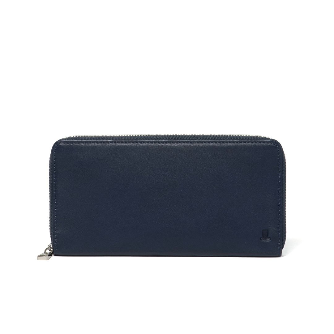 LANVIN COLLECTION SHEEP LEATHER ラウンドファスナー型長財布 ネイビー