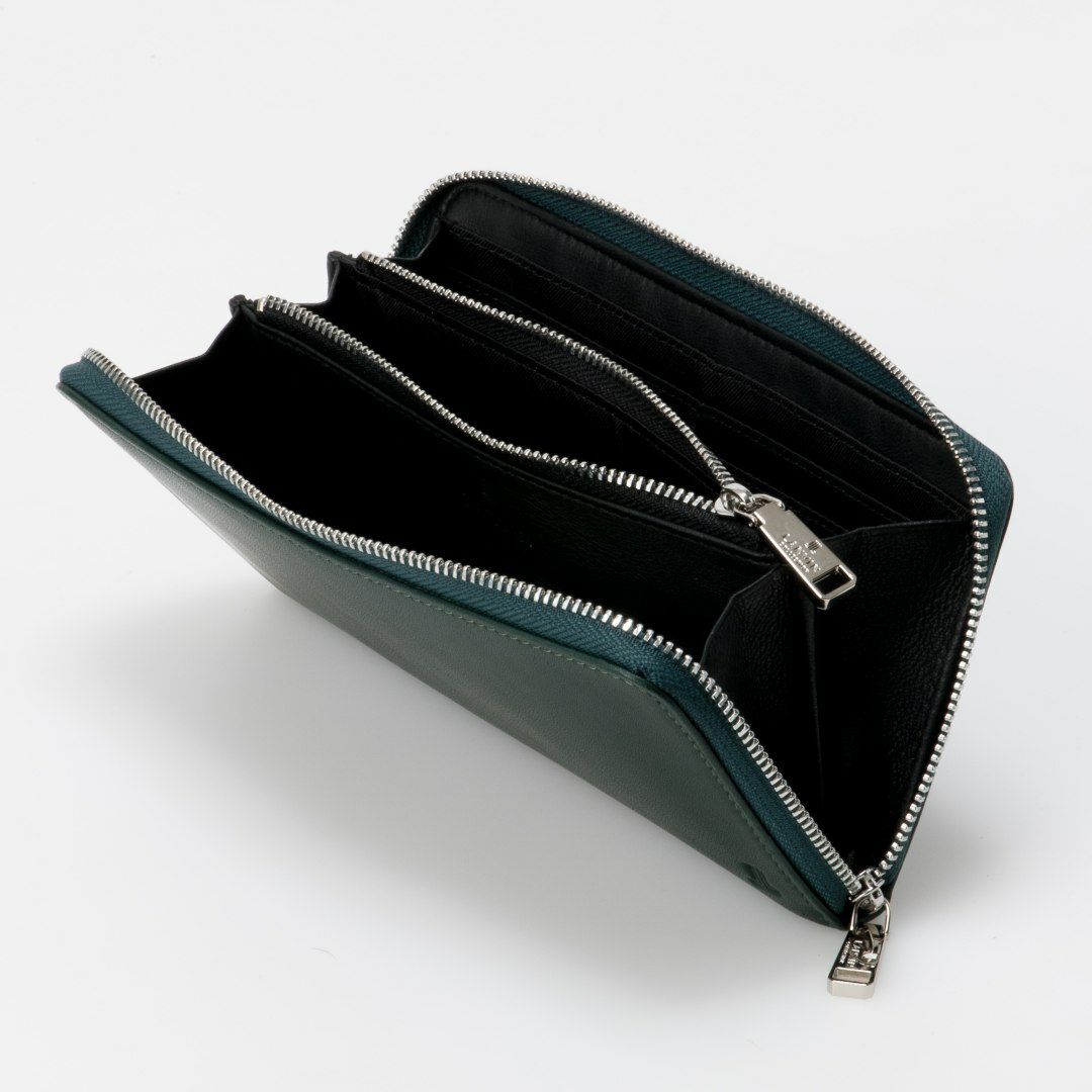 LANVIN COLLECTION SHEEP LEATHER ラウンドファスナー型長財布 グリーン