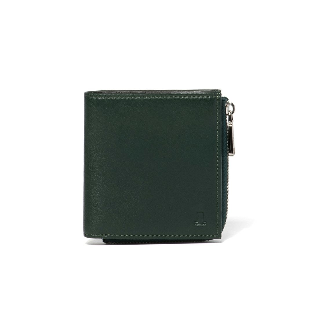 LANVIN COLLECTION SHEEP LEATHER L字ファスナー折り財布 グリーン