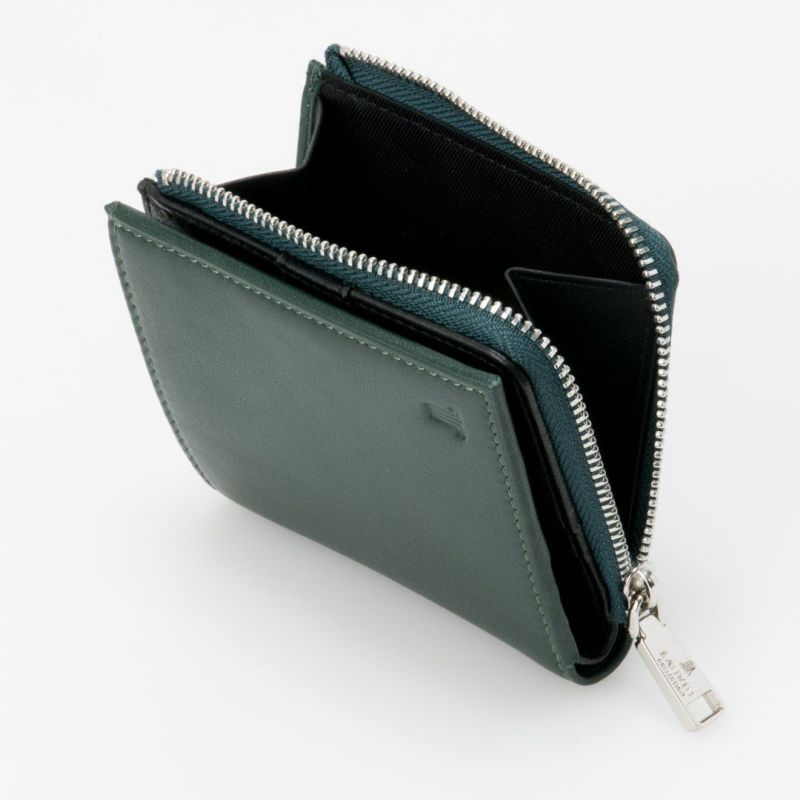 LANVIN COLLECTION SHEEP LEATHER L字ファスナー折り財布 グリーン