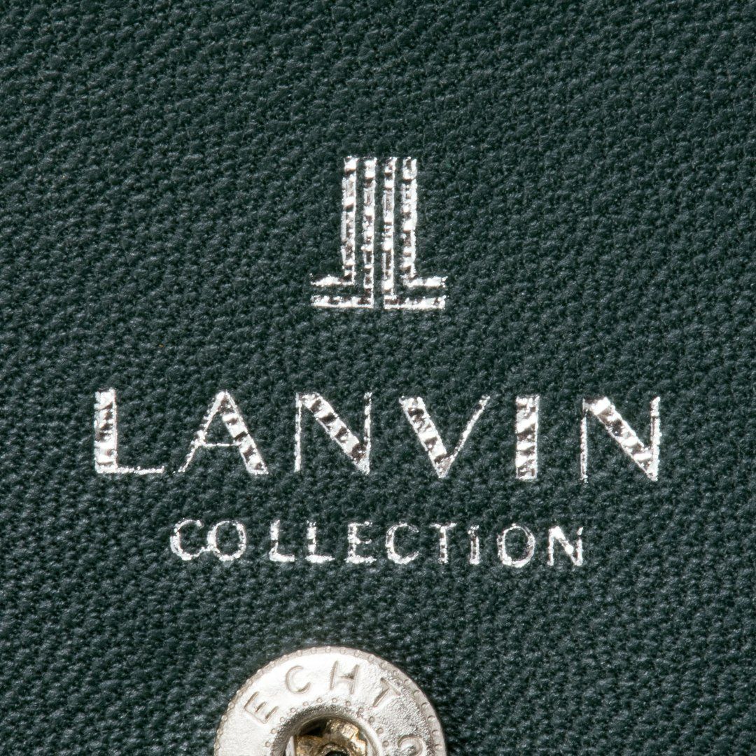 LANVIN COLLECTION SHEEP LEATHER L字ファスナー折り財布 ネイビー