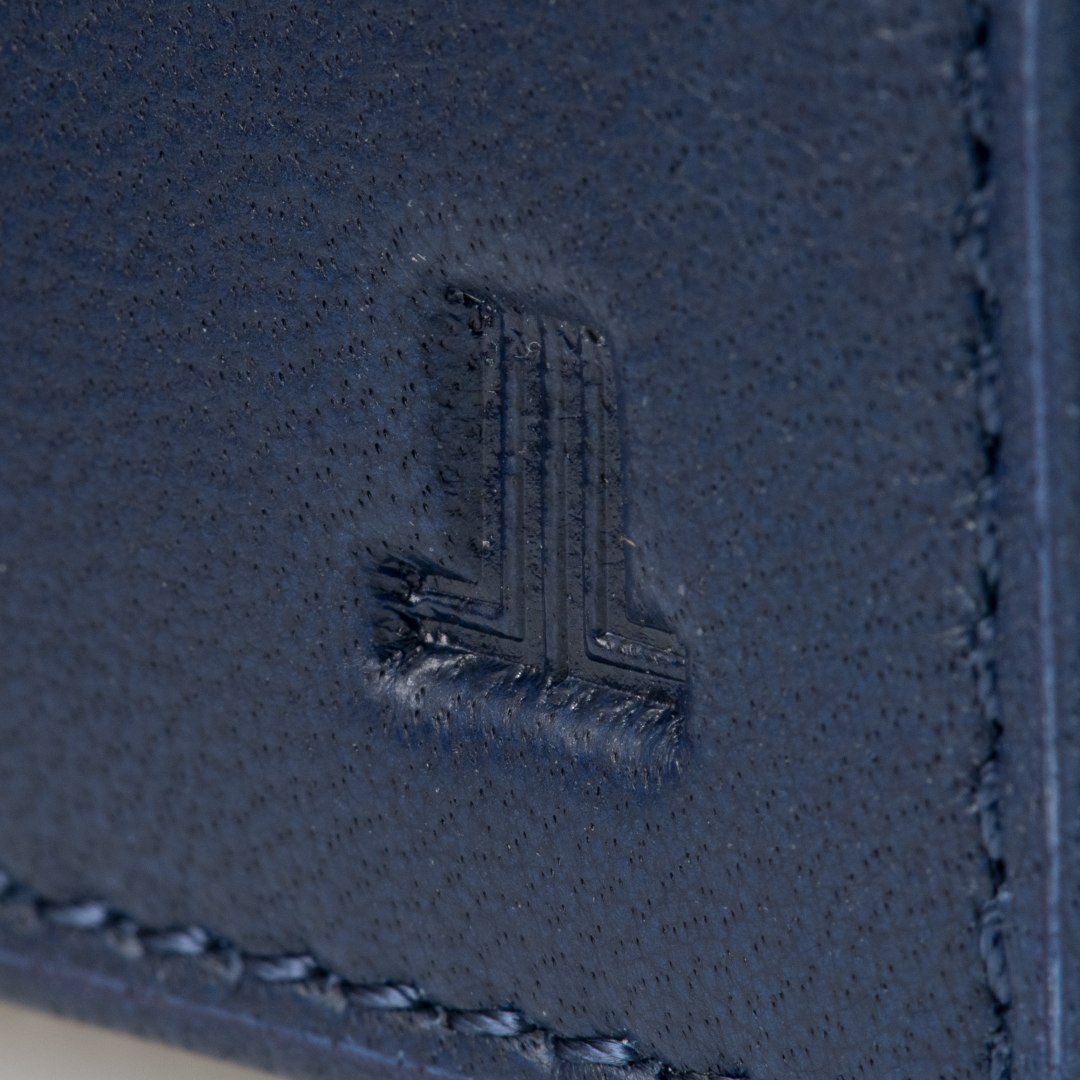 LANVIN COLLECTION SHEEP LEATHER L字ファスナー折り財布 ネイビー